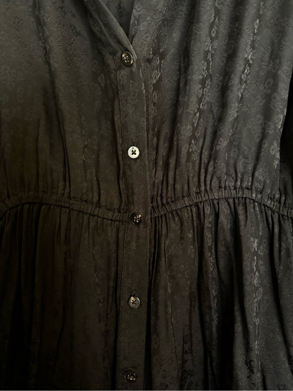 Scotch & Soda Black Long-Sleeve Button-Front Midi Dress - Picture 5 of 6